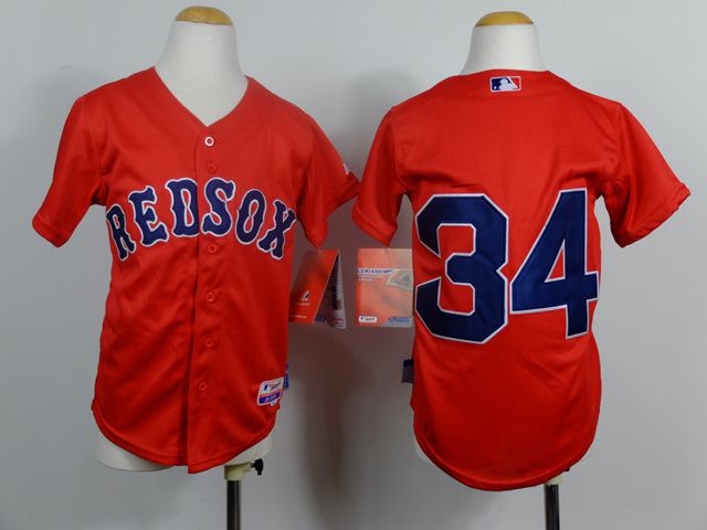 Youth Boston Red Sox #34 Ortiz Red MLB Jerseys